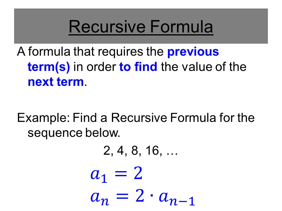 Recursive Formulas Definition Examples Expii Hot Sex Picture